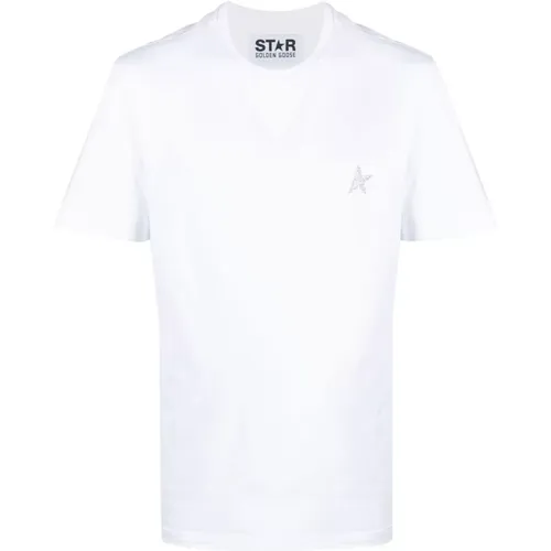 Cloud Star-Patch T-Shirt , Herren, Größe: M - Golden Goose - Modalova