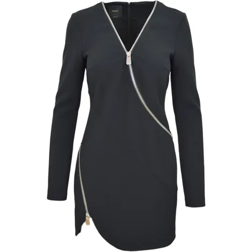 Crepe Stretch Dress with Metal Zip , female, Sizes: M, 2XS, XS, S - pinko - Modalova