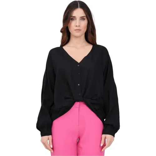 Schwarze Gerüschte Bluse , Damen, Größe: M - Only - Modalova