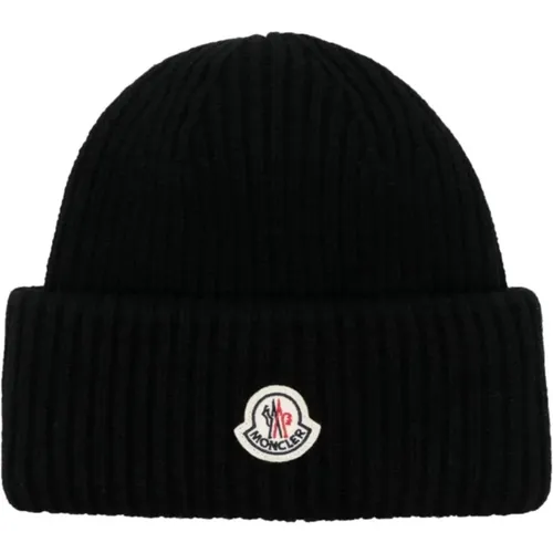 Logo Fold Wool Hat in , unisex, Sizes: ONE SIZE - Moncler - Modalova