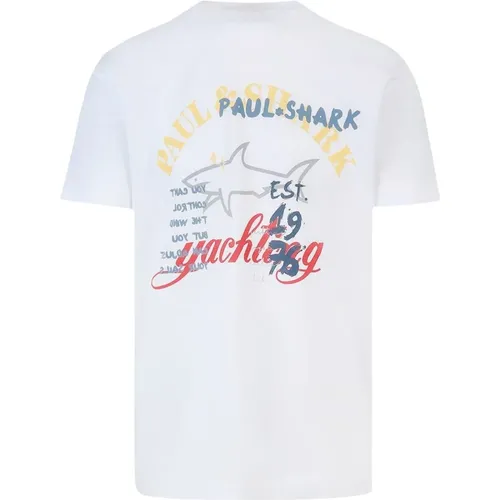 Men`s T-shirt with print , male, Sizes: L - PAUL & SHARK - Modalova
