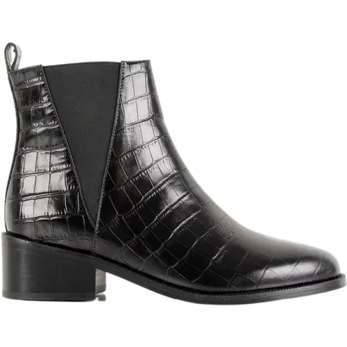 Camden croco effect leather boots , female, Sizes: 4 UK - Bobbies Paris - Modalova