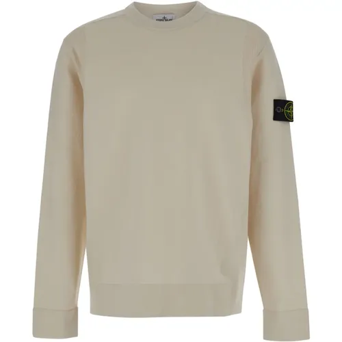 Weißer Crewneck Logo Patch Pullover , Herren, Größe: XL - Stone Island - Modalova