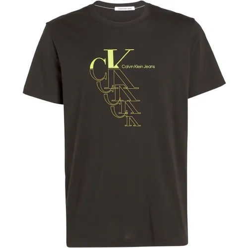 Echo Graphi Monogram T-Shirt , Herren, Größe: M - Calvin Klein Jeans - Modalova