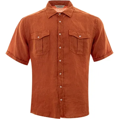 Linen Half-Sleeve Shirt , male, Sizes: L - Gran Sasso - Modalova