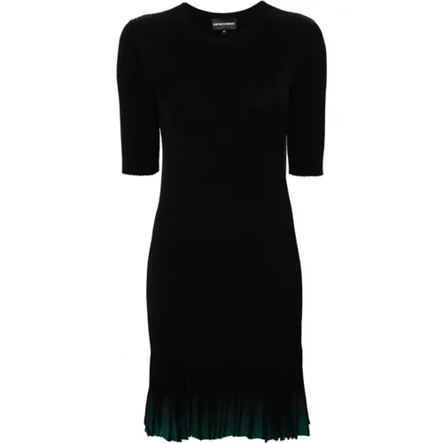 Schwarzes Kurzes Kleid , Damen, Größe: L - Emporio Armani - Modalova