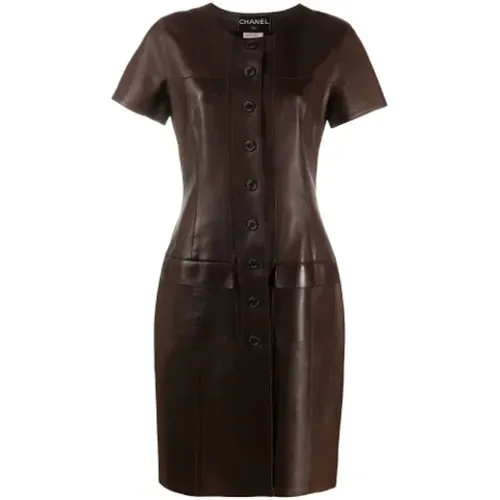Pre-owned Leather dresses , female, Sizes: L - Chanel Vintage - Modalova