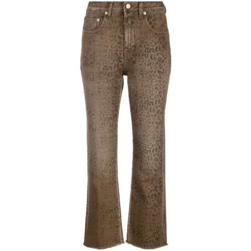 Leopard Flared Jeans , Damen, Größe: W27 - Golden Goose - Modalova