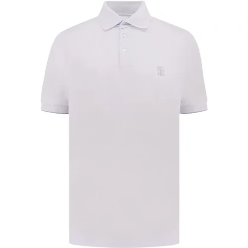 Ikones Baumwoll-Poloshirt mit Stickerei , Herren, Größe: S - BRUNELLO CUCINELLI - Modalova