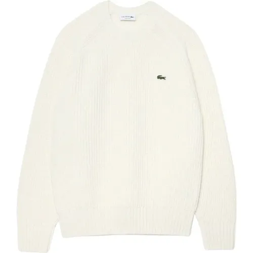 Dicke Wolle Rundhals Pullover , Herren, Größe: M - Lacoste - Modalova