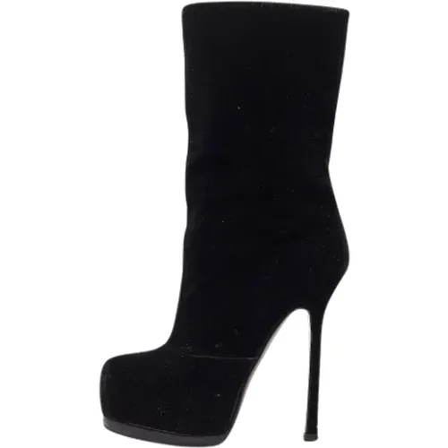 Pre-owned Velvet boots , female, Sizes: 3 UK - Yves Saint Laurent Vintage - Modalova