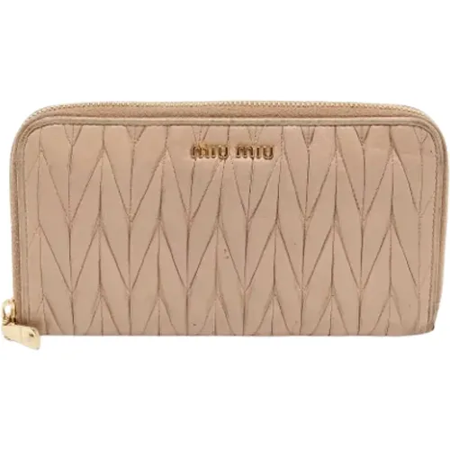 Pre-owned Leather wallets , female, Sizes: ONE SIZE - Miu Miu Pre-owned - Modalova