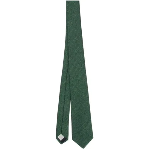 Grüne Seiden-Leinen Krawatte - Tagliatore - Modalova