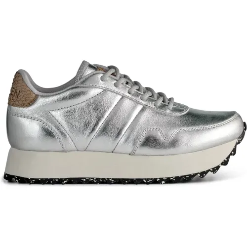 Metallic Leather Plateau Sneaker - Woden - Modalova