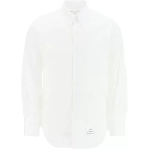Klassisches Popeline-Hemd mit Button-Down-Kragen , Herren, Größe: L - Thom Browne - Modalova