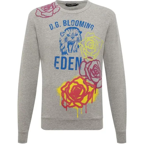 Graphic Print Crewneck Sweatshirt , male, Sizes: 2XL - Dolce & Gabbana - Modalova