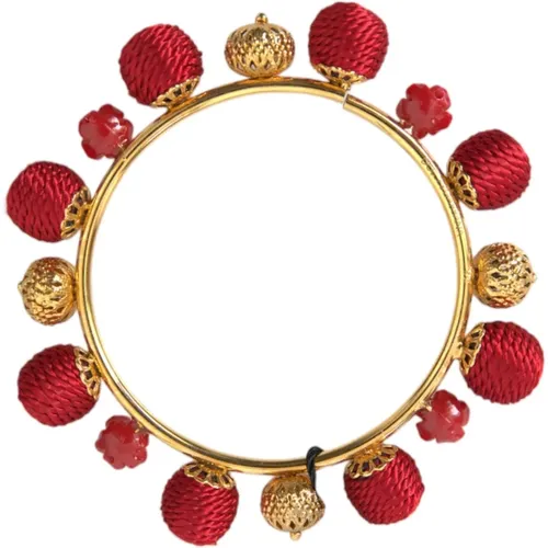 Gold Messing Rot Sicilia Natale Rosen Armband - Dolce & Gabbana - Modalova