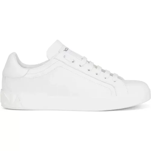 Weiße flache Schuhe , Herren, Größe: 44 EU - Dolce & Gabbana - Modalova