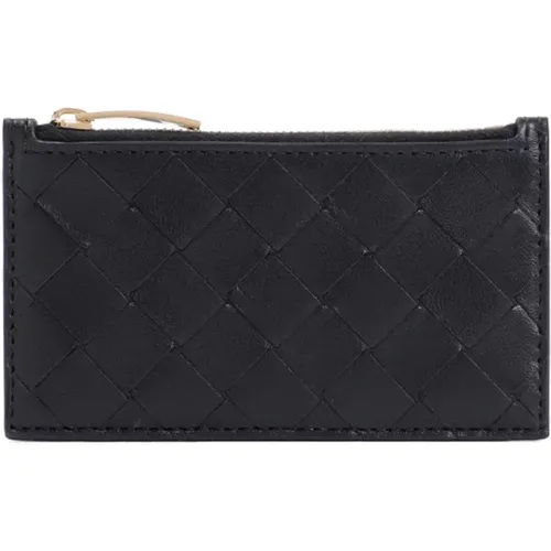 Gold Zipped Card Case , female, Sizes: ONE SIZE - Bottega Veneta - Modalova