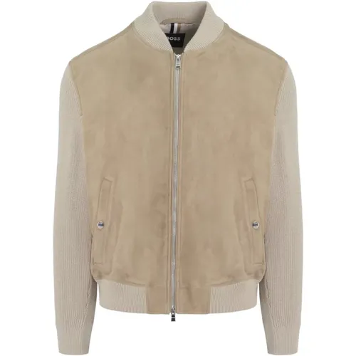 Leather Mersey Jacket , male, Sizes: M, L, XL - Hugo Boss - Modalova