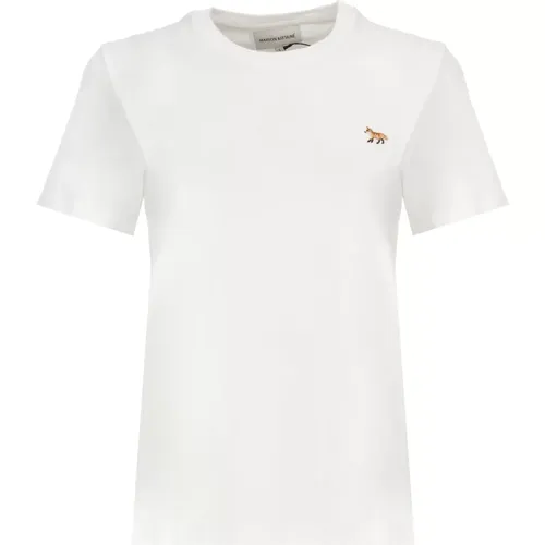 Weißes T-Shirt mit Baby Fox-Patch - Maison Kitsuné - Modalova