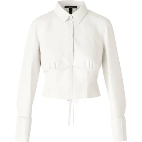 Offwhite Cropped Blouse with Corset Design , female, Sizes: L - Marc Cain - Modalova