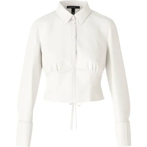 Offwhite Cropped Blouse with Corset Design , female, Sizes: L, M - Marc Cain - Modalova