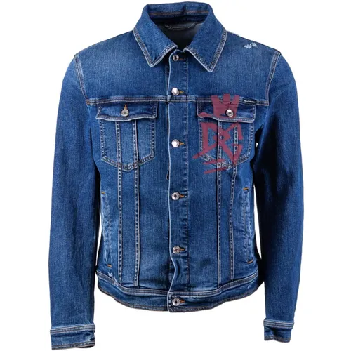 Men's Graffiti Denim Jacket , male, Sizes: XS - Dolce & Gabbana - Modalova