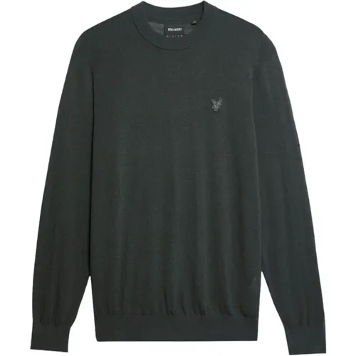 Grauer Merino-Rundhalsausschnittpullover , Herren, Größe: L - Lyle & Scott - Modalova