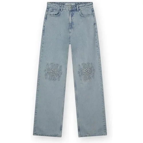 Vintage Bestickte Straight Leg Jeans , Damen, Größe: W29 - Homage - Modalova