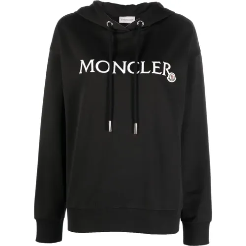 Logo Cotton Hoodie Sweater , female, Sizes: M, XS, S - Moncler - Modalova