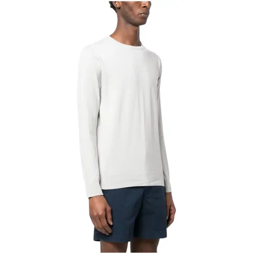 Ice Grey Cotton Knit Sweater , male, Sizes: 2XL - Ballantyne - Modalova