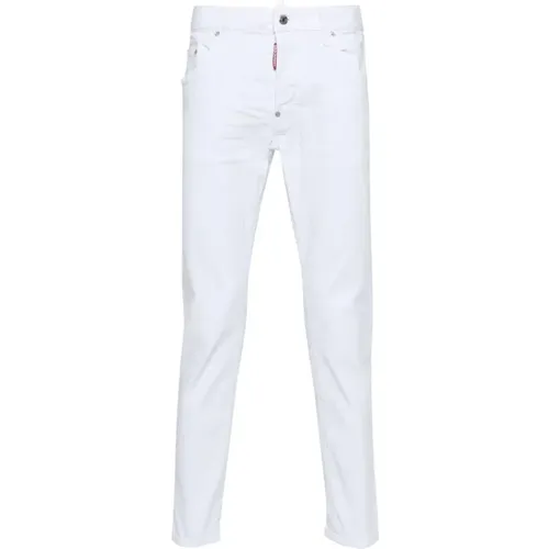 Schmale Weiße Denim Jeans , Herren, Größe: 2XL - Dsquared2 - Modalova
