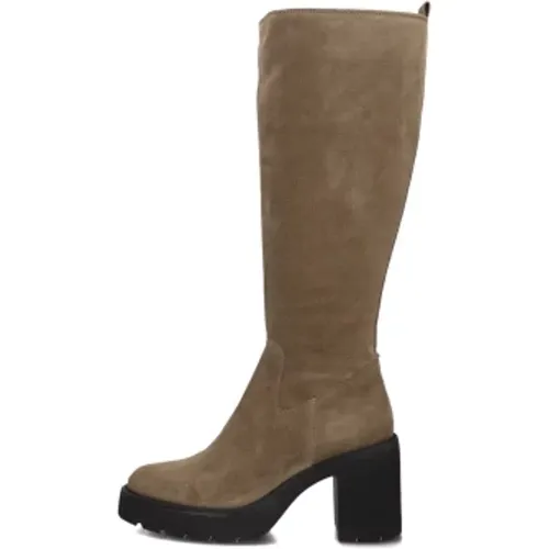 Elegante Taupe Wildleder Stiefel - Unisa - Modalova