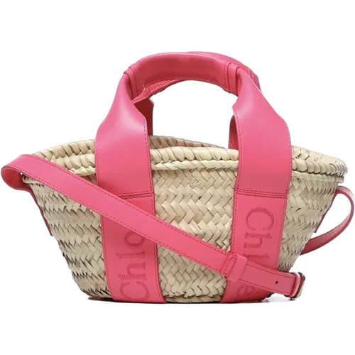 Hand-Woven Raffia Basket Bag , female, Sizes: ONE SIZE - Chloé - Modalova