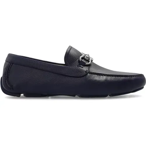 Marineblaue Gancini Mokassins , Herren, Größe: 40 1/2 EU - Salvatore Ferragamo - Modalova