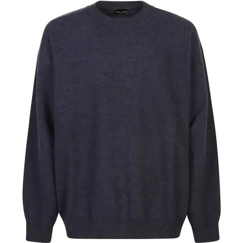 Blaue Strick Sweatshirt Aw24 , Herren, Größe: S - Roberto Collina - Modalova