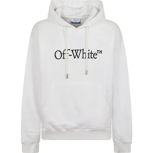 Off , Weißer Sweatshirt mit Rippendetails , Herren, Größe: XS - Off White - Modalova