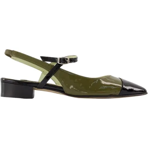 Khaki Leather Sandals Pointed Toe , female, Sizes: 6 UK, 7 UK, 4 UK, 3 UK, 2 UK, 5 UK - Carel - Modalova