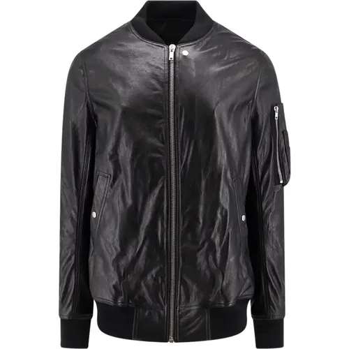 Leather Jacket Zip Closure , male, Sizes: L, XL - Rick Owens - Modalova