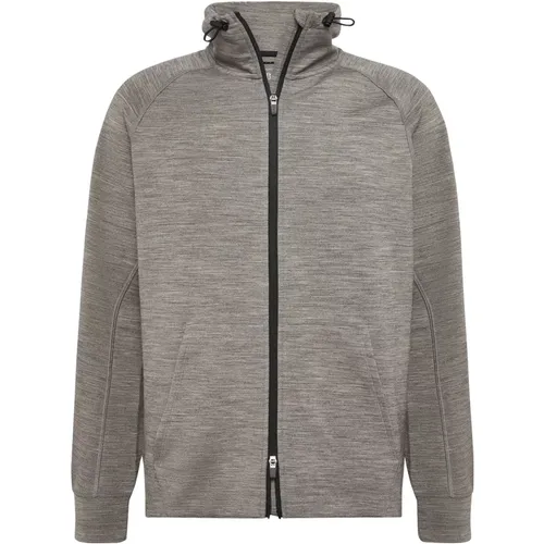 B Tech Full-Zip Hoodie Aus Leichter Wollmischung Scuba - Boggi Milano - Modalova