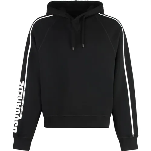 Cotton Hoodie with Raglan Sleeves , male, Sizes: XL, S, 2XL, M, L - Dsquared2 - Modalova