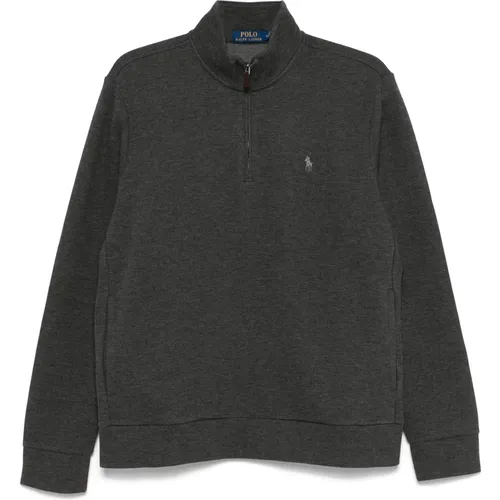 Blended cotton half-zip knitwear , male, Sizes: M, L, XL - Ralph Lauren - Modalova