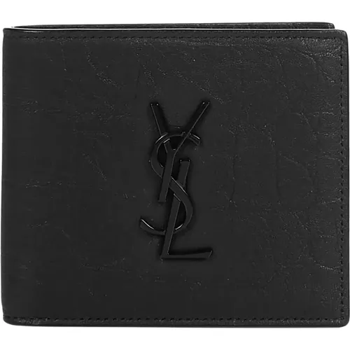 Luxury Crocodile Embossed Wallet , male, Sizes: ONE SIZE - Saint Laurent - Modalova