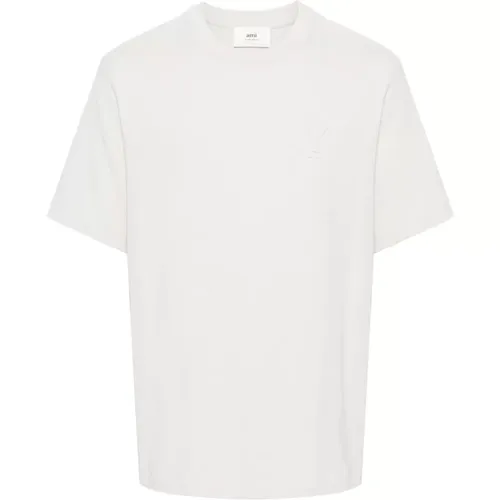 Cotton Embossed Logo T-Shirt , male, Sizes: L, XS - Ami Paris - Modalova