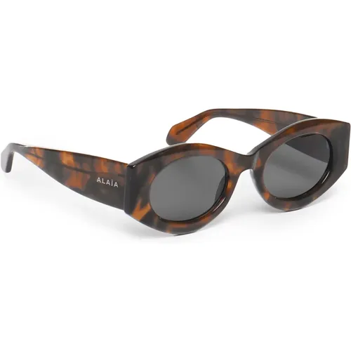 Smoke Lens Blonde Havana Sunglasses , female, Sizes: ONE SIZE - Alaïa - Modalova