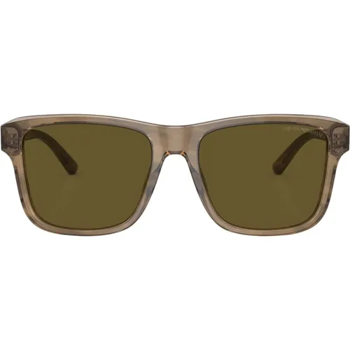 Transparent Pillow Sunglasses Brown , unisex, Sizes: 56 MM - Emporio Armani - Modalova