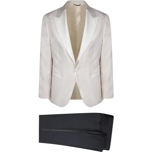 Micropattern Smoking Suit , male, Sizes: L - Canali - Modalova