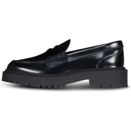 Classic Leather Penny Loafers for Women , female, Sizes: 3 UK - Hogan - Modalova
