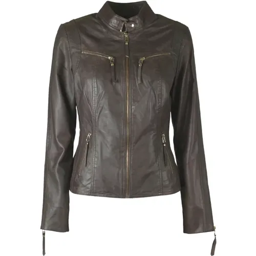 Women`s Biker Jacket Leather 10245 , female, Sizes: 3XL, L, 2XL - Btfcph - Modalova